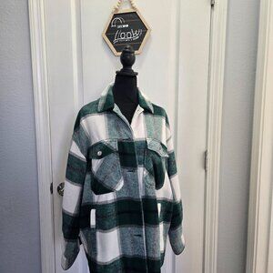 ZARA Shacket Jacket Button Front Overshirt Shirt Womens Sz: L